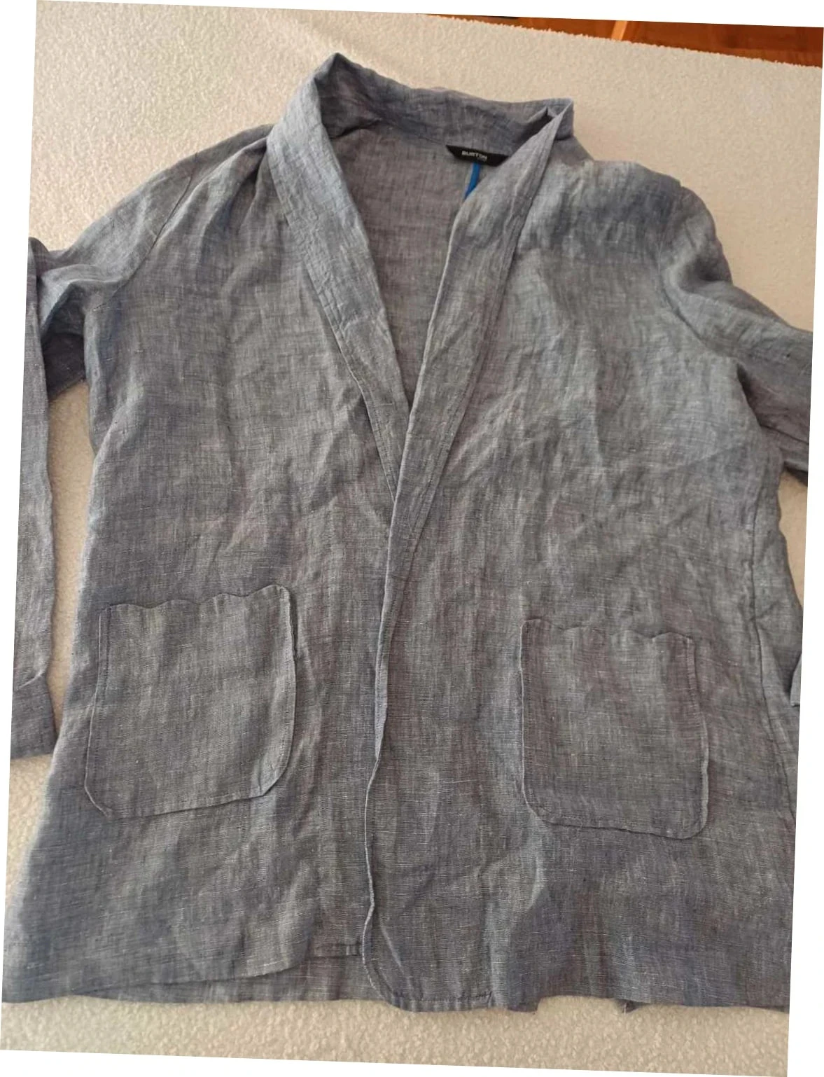 Vestido blazer fluido 100% lino azul chambray Burton of London - XL / 42-44 – photo 5